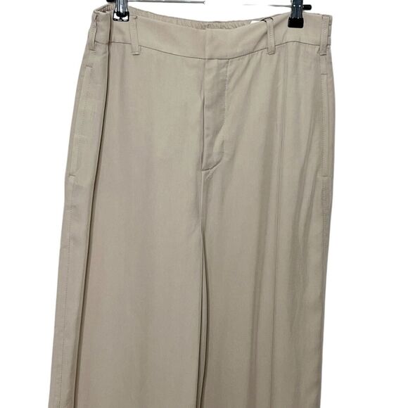Zara NWT High Rise Wide Leg Trousers Women’s Size Medium Neutral Relaxed Fit - Picture 3 of 14